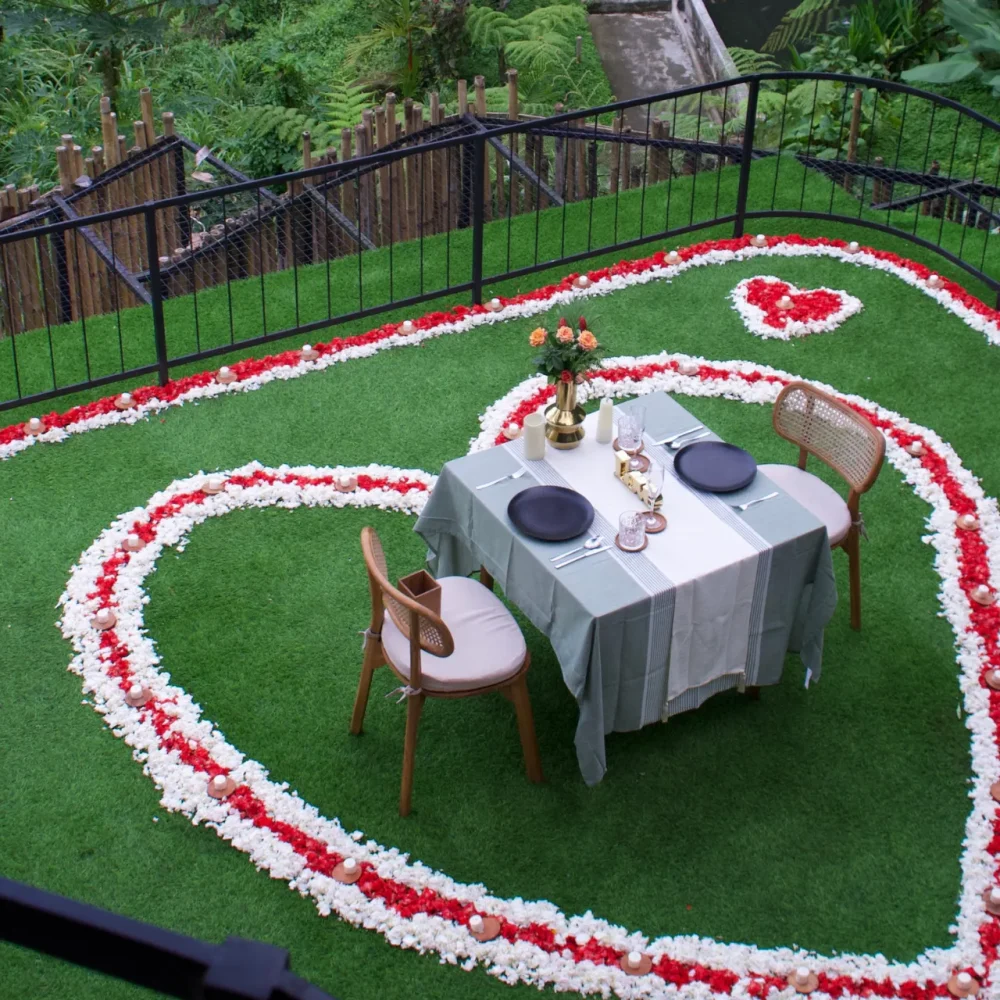 romantic couple dining outdoor Bali